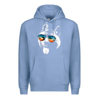Colony Blue american akita shirts with glasses sunglasses retro style t shirt Premium Hoodie - linhVisuals
