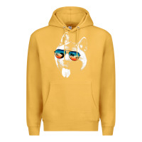 Mustard american akita shirts with glasses sunglasses retro style t shirt Premium Hoodie - linhVisuals