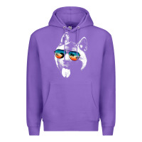Purple american akita shirts with glasses sunglasses retro style t shirt Premium Hoodie - linhVisuals