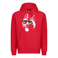 Red american akita shirts with glasses sunglasses retro style t shirt Premium Hoodie - linhVisuals