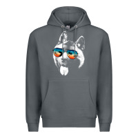 Rock american akita shirts with glasses sunglasses retro style t shirt Premium Hoodie - linhVisuals