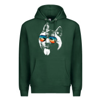 Sports Green american akita shirts with glasses sunglasses retro style t shirt Premium Hoodie - linhVisuals