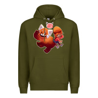Army Green turning red Merch Premium Hoodie - linhVisuals