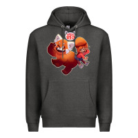 Charcoal Heather turning red Merch Premium Hoodie - linhVisuals