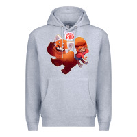Heather Grey turning red Merch Premium Hoodie - linhVisuals