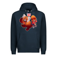 Navy turning red Merch Premium Hoodie - linhVisuals