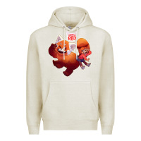 Oatmeal Heather turning red Merch Premium Hoodie - linhVisuals
