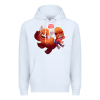 White turning red Merch Premium Hoodie - linhVisuals