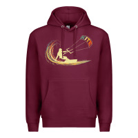Burgundy kite kiteboarding kiting kitesurfing kitesurf gift premium t shirt Premium Hoodie - linhVisuals
