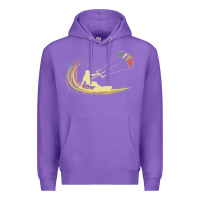 Purple kite kiteboarding kiting kitesurfing kitesurf gift premium t shirt Premium Hoodie - linhVisuals