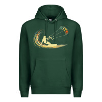Sports Green kite kiteboarding kiting kitesurfing kitesurf gift premium t shirt Premium Hoodie - linhVisuals