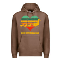Chestnut mama duck mother of 3 duckling funny mom mommy animal lover t shirt Premium Hoodie - linhVisuals
