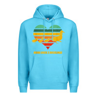 Ocean Blue mama duck mother of 3 duckling funny mom mommy animal lover t shirt Premium Hoodie - linhVisuals