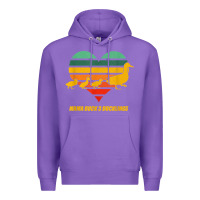 Purple mama duck mother of 3 duckling funny mom mommy animal lover t shirt Premium Hoodie - linhVisuals