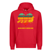 Red mama duck mother of 3 duckling funny mom mommy animal lover t shirt Premium Hoodie - linhVisuals