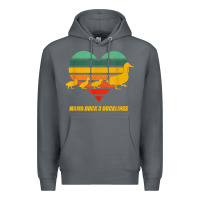 Rock mama duck mother of 3 duckling funny mom mommy animal lover t shirt Premium Hoodie - linhVisuals