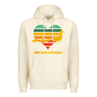 Sandshell mama duck mother of 3 duckling funny mom mommy animal lover t shirt Premium Hoodie - linhVisuals