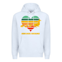 White mama duck mother of 3 duckling funny mom mommy animal lover t shirt Premium Hoodie - linhVisuals