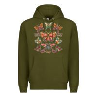 Army Green butterfly breeds butterfly t shirt Premium Hoodie - linhVisuals