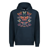 Navy butterfly breeds butterfly t shirt Premium Hoodie - linhVisuals