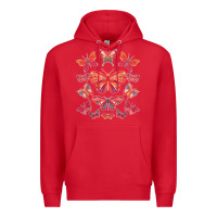 Red butterfly breeds butterfly t shirt Premium Hoodie - linhVisuals