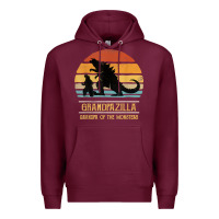 Burgundy mens grandpazilla grandpa of monsters retro halloween christmas t shir Premium Hoodie - linhVisuals
