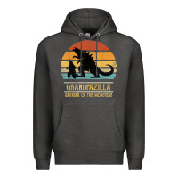 Charcoal Heather mens grandpazilla grandpa of monsters retro halloween christmas t shir Premium Hoodie - linhVisuals