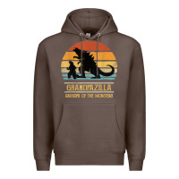 Coffee mens grandpazilla grandpa of monsters retro halloween christmas t shir Premium Hoodie - linhVisuals