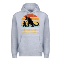 Heather Grey mens grandpazilla grandpa of monsters retro halloween christmas t shir Premium Hoodie - linhVisuals