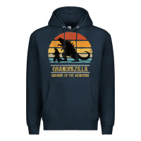 Navy mens grandpazilla grandpa of monsters retro halloween christmas t shir Premium Hoodie - linhVisuals