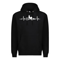 Black great recumbent bike heartbeat design cycling t shirt Premium Hoodie - linhVisuals