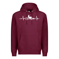 Burgundy great recumbent bike heartbeat design cycling t shirt Premium Hoodie - linhVisuals