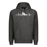 Charcoal Heather great recumbent bike heartbeat design cycling t shirt Premium Hoodie - linhVisuals