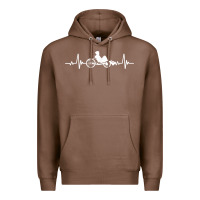 Chestnut great recumbent bike heartbeat design cycling t shirt Premium Hoodie - linhVisuals