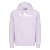 Lilac great recumbent bike heartbeat design cycling t shirt Premium Hoodie - linhVisuals