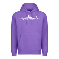 Purple great recumbent bike heartbeat design cycling t shirt Premium Hoodie - linhVisuals