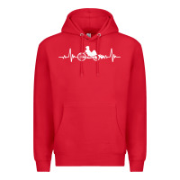Red great recumbent bike heartbeat design cycling t shirt Premium Hoodie - linhVisuals
