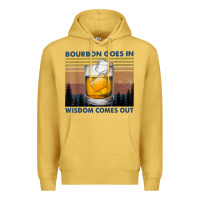 Antique Gold bourbon goes in wisdom comes out vintage t shirt Premium Hoodie - linhVisuals