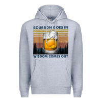 Heather Grey bourbon goes in wisdom comes out vintage t shirt Premium Hoodie - linhVisuals