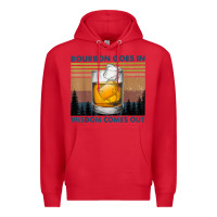 Red bourbon goes in wisdom comes out vintage t shirt Premium Hoodie - linhVisuals