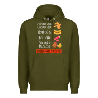 Army Green chicken wing chicken wing hotdog and bologna shirt t shirt Premium Hoodie - linhVisuals