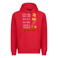Red chicken wing chicken wing hotdog and bologna shirt t shirt Premium Hoodie - linhVisuals