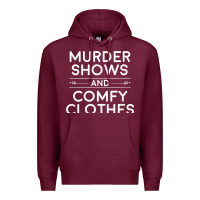 Burgundy crime shows shirt, murder shows and comfy clothes t shirt Premium Hoodie - linhVisuals