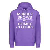 Purple crime shows shirt, murder shows and comfy clothes t shirt Premium Hoodie - linhVisuals