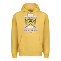 Antique Gold iron sharpens iron quote proverbs 2717 christian cool gift t shirt Premium Hoodie - linhVisuals