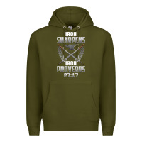 Army Green iron sharpens iron quote proverbs 2717 christian cool gift t shirt Premium Hoodie - linhVisuals