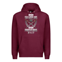 Burgundy iron sharpens iron quote proverbs 2717 christian cool gift t shirt Premium Hoodie - linhVisuals