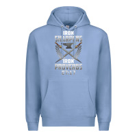 Colony Blue iron sharpens iron quote proverbs 2717 christian cool gift t shirt Premium Hoodie - linhVisuals