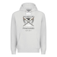 Dove Grey iron sharpens iron quote proverbs 2717 christian cool gift t shirt Premium Hoodie - linhVisuals