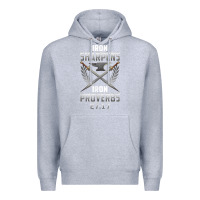Heather Grey iron sharpens iron quote proverbs 2717 christian cool gift t shirt Premium Hoodie - linhVisuals